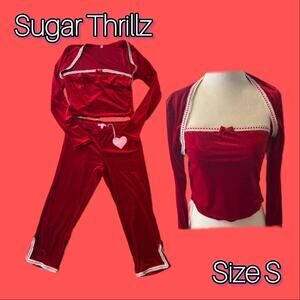 Sugar thrillz red velvet tracksuit